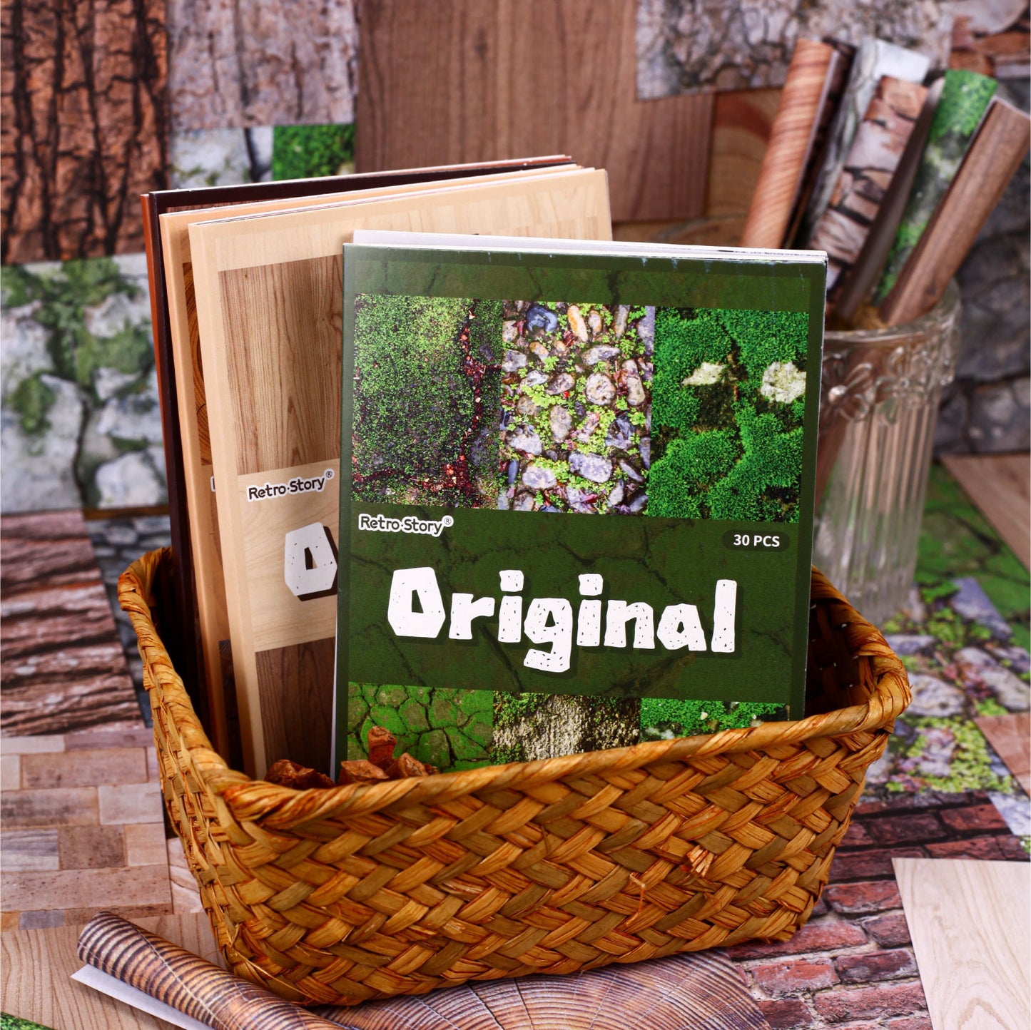 [2602-004] Vintage Natural Texture Background Paper 6 Styles