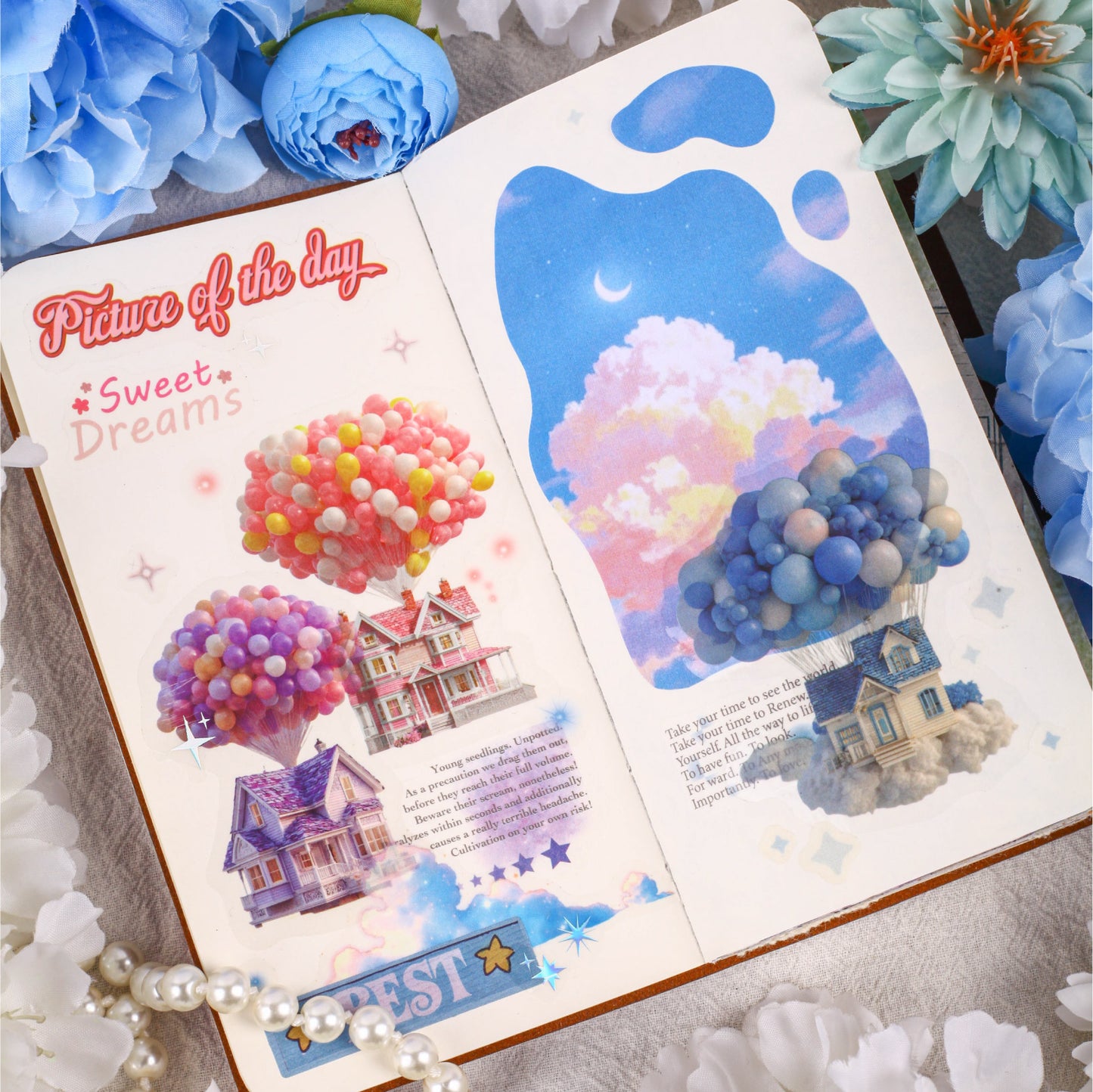 [2603-047] Vintage House Collage Stickers 6 Styles