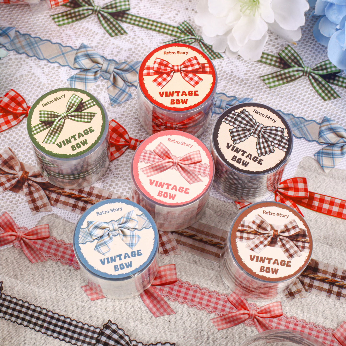 [2603-054] Vintage Bow Washi Tape 6 Styles