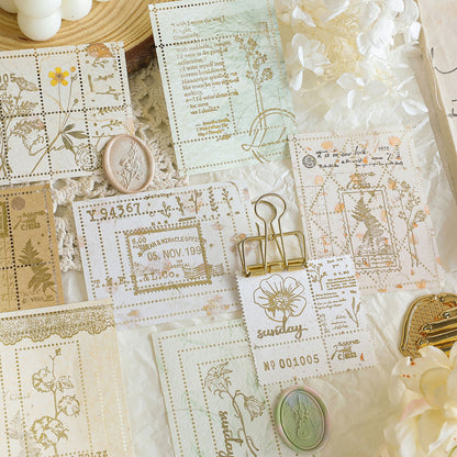 [2601-209] Vintage Botanical Journal Paper Set