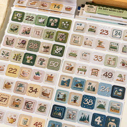 [2603-033] Embroidered Pattern Die Cut Sticker Book 4 Styles