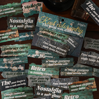 [2602-011] Vintage Text Collage Stickers 6 Styles