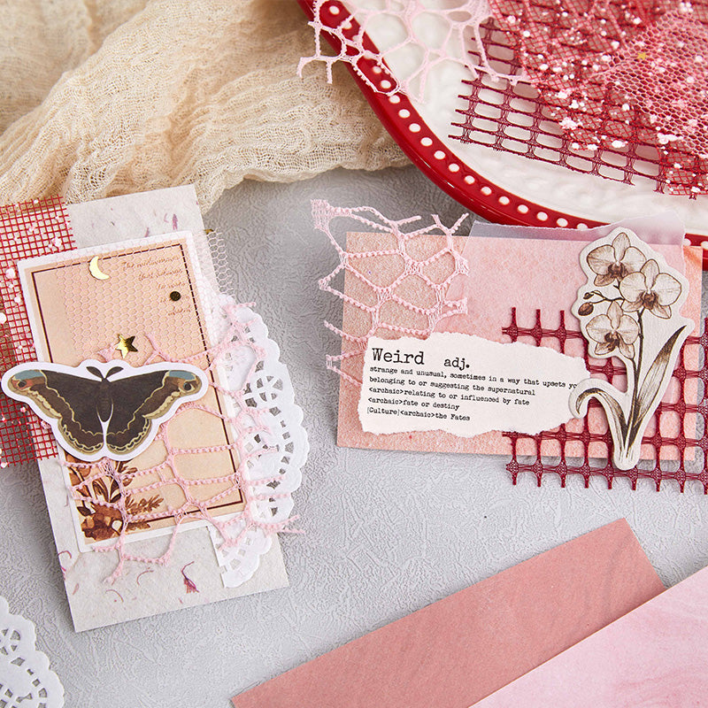 [2603-097] Romantic Textured Journal Collage Paper Pack 6 Styles