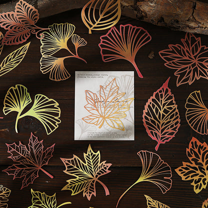 [2601-224] Falling Leaves Paper Cut Series Journal Collage Base Material Pack 10 Pieces 4 Styles