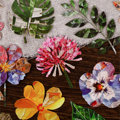 [2602-022] Vintage Floral Collage Stickers 6 Styles