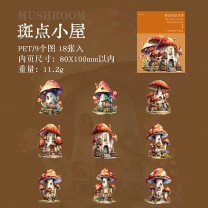[2601-200] Dark Enchantment Mushroom House Story PET Stickers
