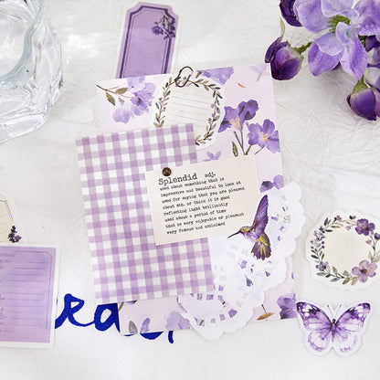 [2601-226] Flower Habitat Station Series Floral Butterfly Journal Sticker Material Pack 6 Styles