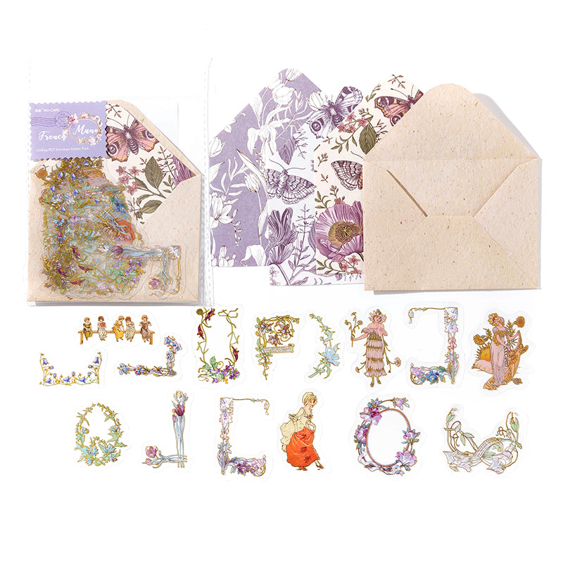 [2602-031] Vintage Garden Envelope PET Stickers
