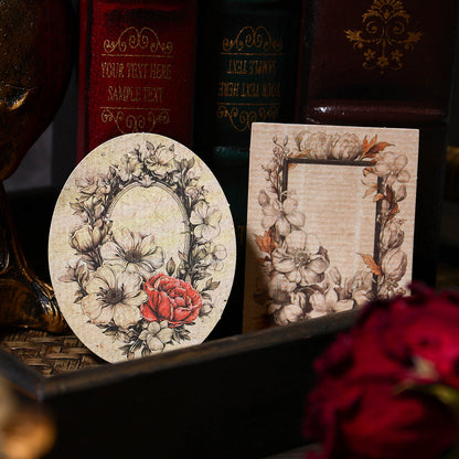 [2601-166] Poetic Blooms – Vintage Floral Frame Stickers (4 Designs)