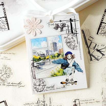 [2603-007] Vintage PET Collage Stickers 6 Styles