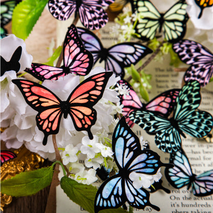 [2603-026] Butterfly Vintage Collage Stickers 6 Styles