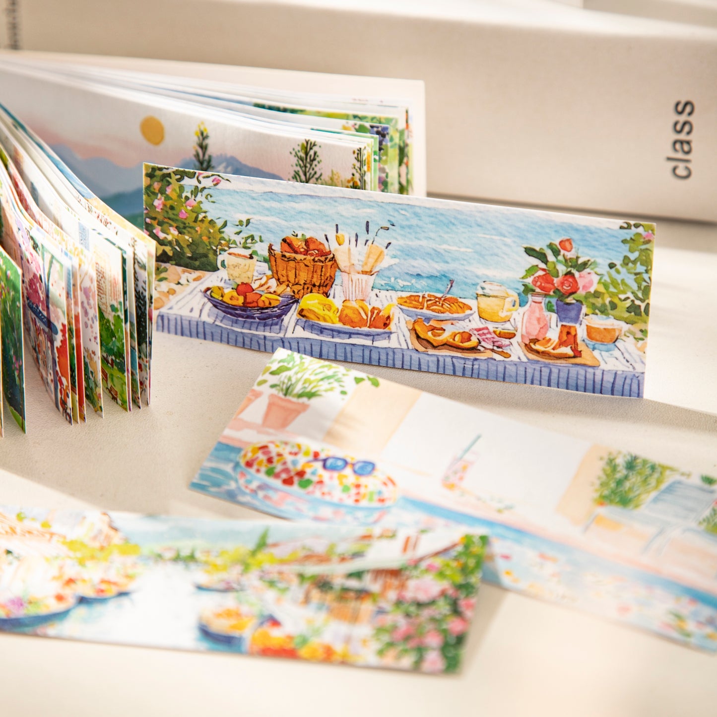 [2603-082] Seasonal Travel Landscape Journal Collage Sticker Book 4 Styles