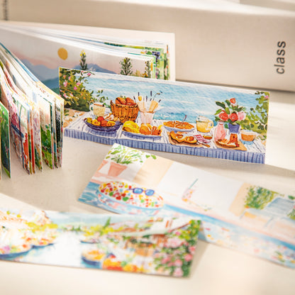 [2603-082] Seasonal Travel Landscape Journal Collage Sticker Book 4 Styles
