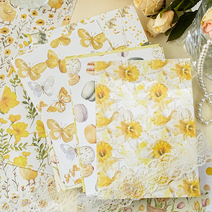 [2603-068] Fresh Minimalist Floral Background Paper 6 Styles