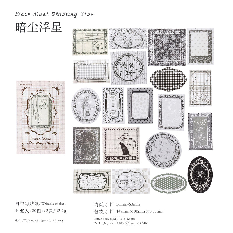 [2601-198] Candy Poetry Vintage Frame Notes