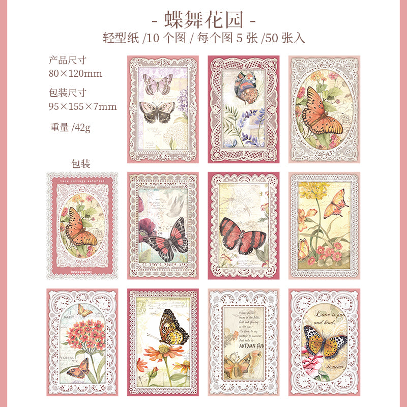 [2602-006] Lace Collage Journal Papers 6 Styles