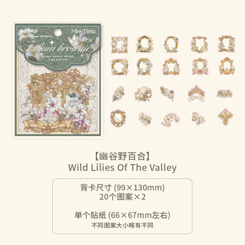 [2603-046] Vintage Floral Frame Stickers European Style 6 Styles