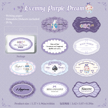 [2601-182] Alice Sweet Dream Sticker Box Set – 6 Designs, 20 Sheets, Fairy Tale Journal Stickers