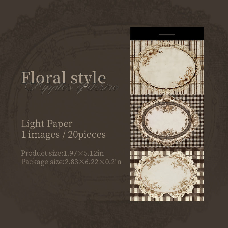 [2601-237] Vintage Floral Label Sticky Notes 6 Styles