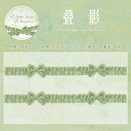 [2601-223] Woven Whisper Series Die Cut Washi Tape Journal Decoration Set 6 Styles