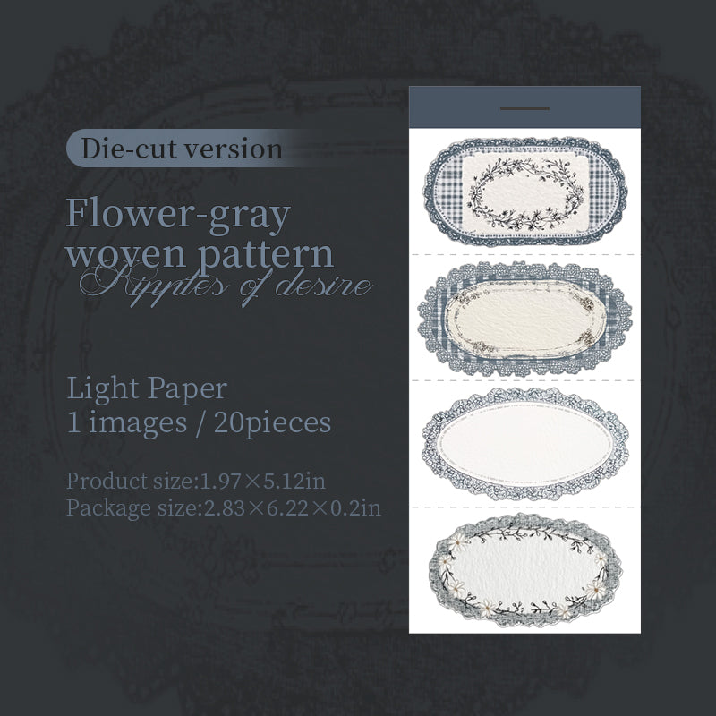 [2601-237] Vintage Floral Label Sticky Notes 6 Styles