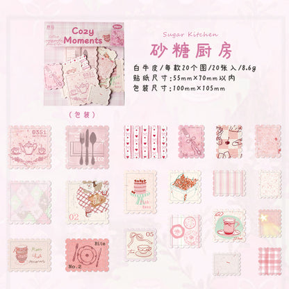 [2603-011] White Kraft Embossed Stamp Stickers 6 Styles