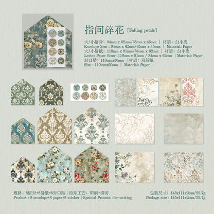 [2601-202] Vintage Floral Letter Envelope Paper Set 6 Styles