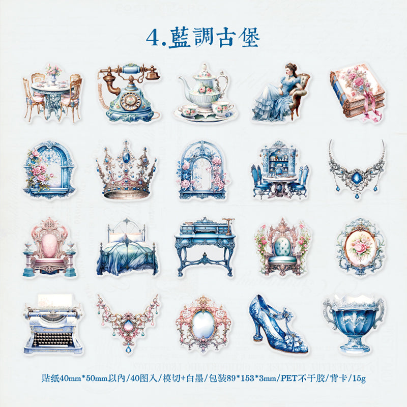 [2603-127] Dreamy Vintage Journal Collage Stickers 6 Styles