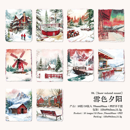 [2601-194] Snowfall Sound Winter Scene Stickers