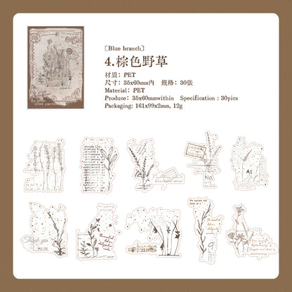 [2601-190] Vintage Herbarium PET Stickers