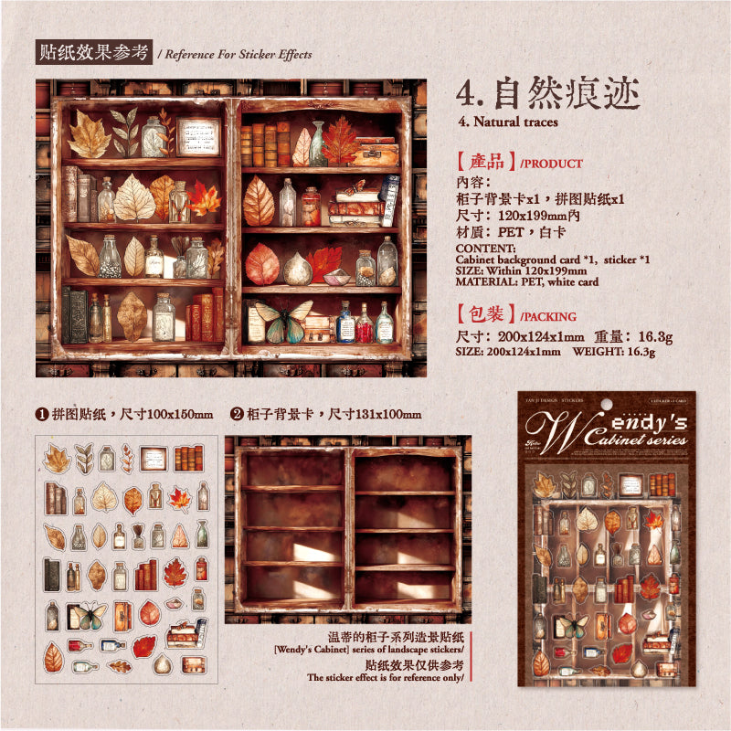 [2603-008] Vintage Background Scene Die Cut Stickers 2 Sheets 4 Styles