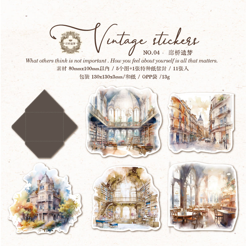 [2603-077] Vintage Travel Collage Stickers 6 Styles