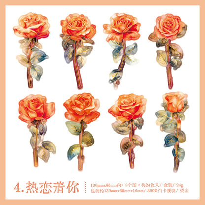 [2603-128] Floral Bouquet Journal Stickers 4 Styles