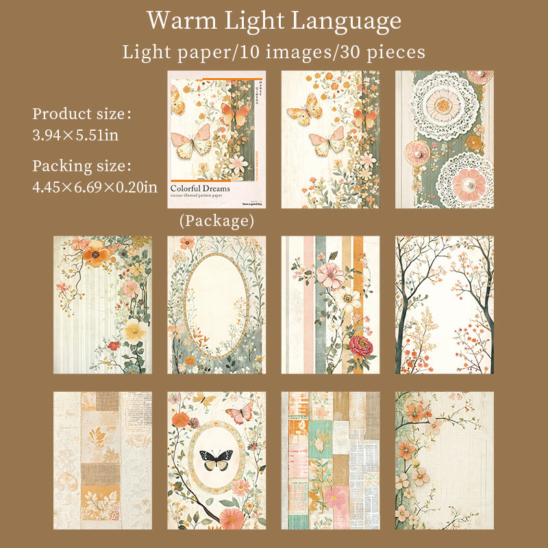 [2603-044] Floral Background Ephemera Book 6 Styles
