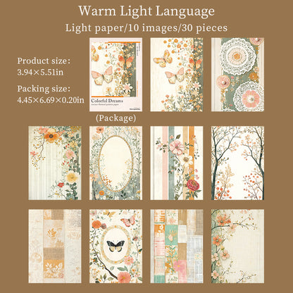 [2603-044] Floral Background Ephemera Book 6 Styles