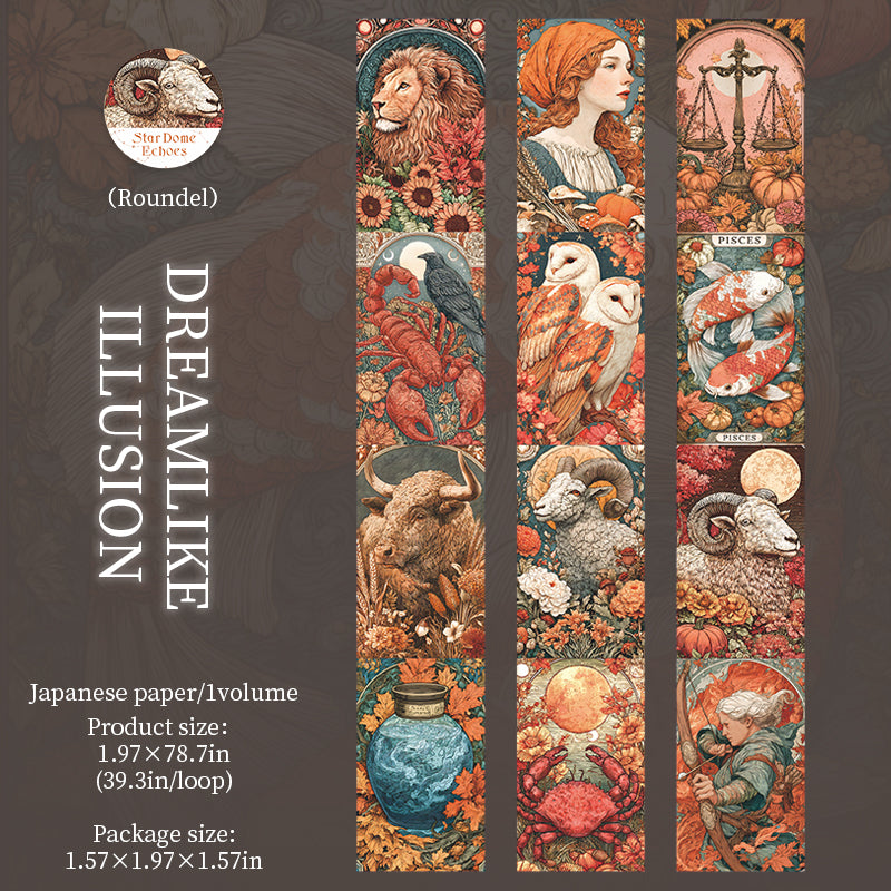 [2603-009] Zodiac Background Washi Tape 4 Styles