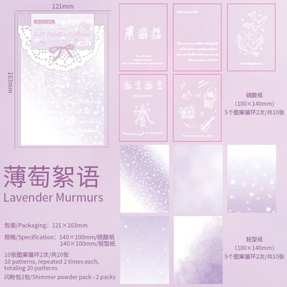 [2603-085] Soft Pastel Journal Background Paper 6 Styles