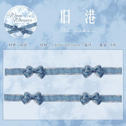 [2601-223] Woven Whisper Series Die Cut Washi Tape Journal Decoration Set 6 Styles