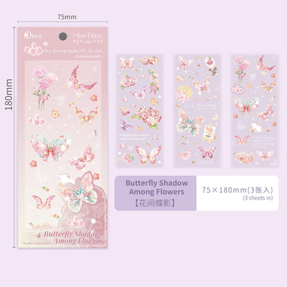 [2603-087] Iridescent Butterfly PET Decorative Stickers 8 Styles