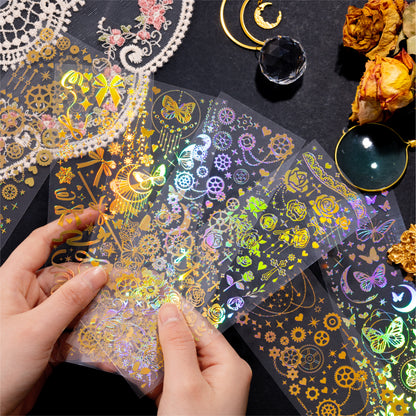 [2603-061] Gold Foil Glitter Frame Line Stickers 4 Styles