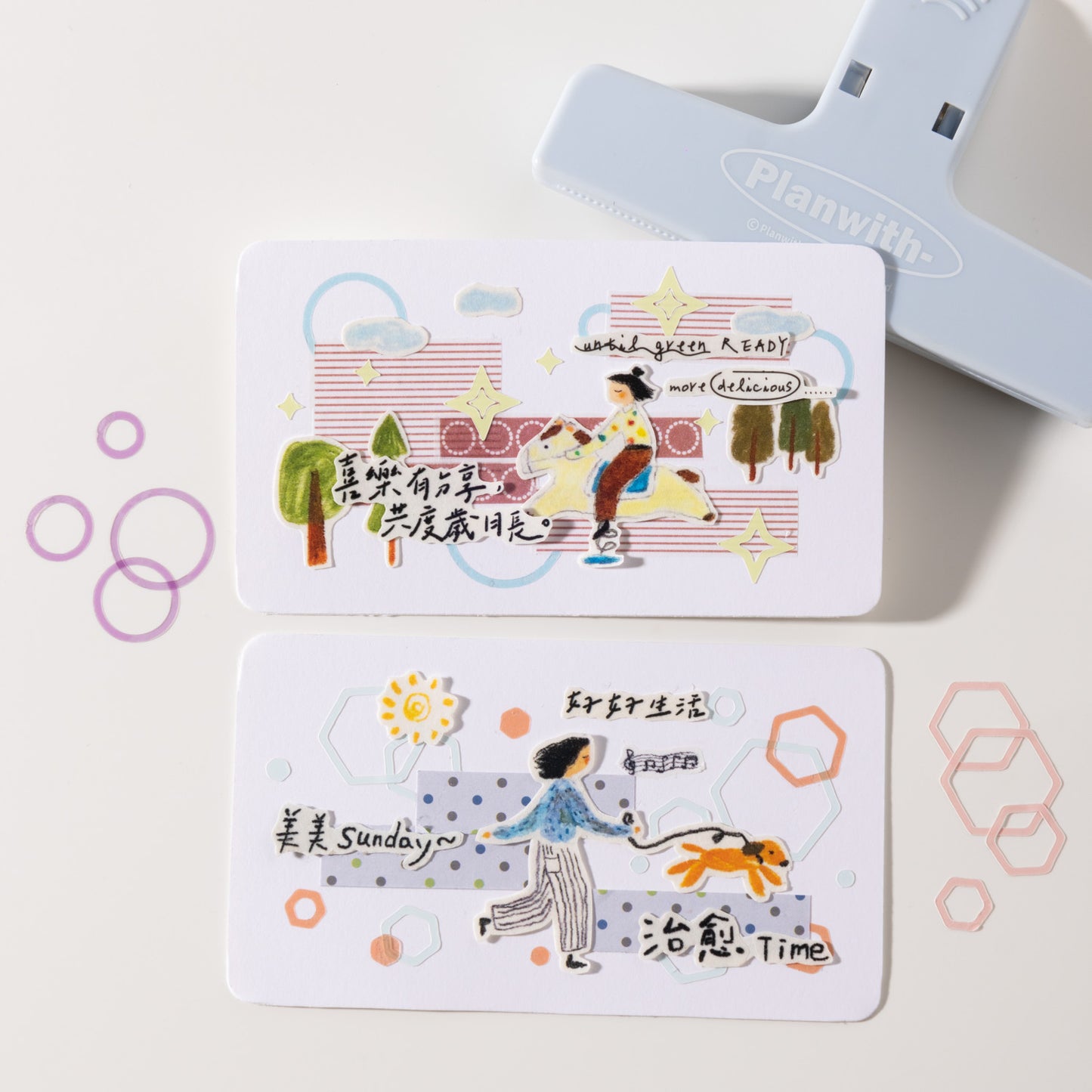 [2603-032] Colorful Frame Die Cut Stickers 4 Styles