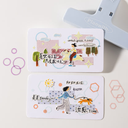[2603-032] Colorful Frame Die Cut Stickers 4 Styles