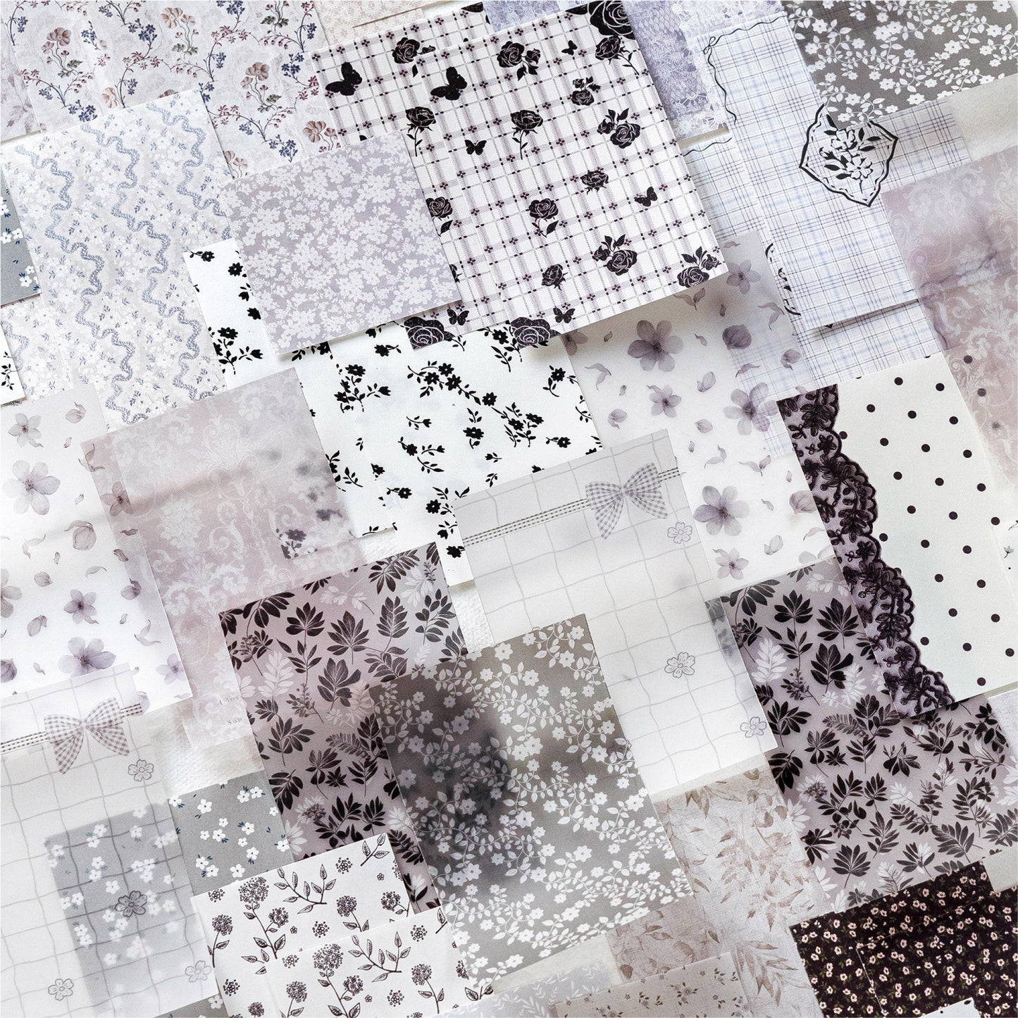 [2603-084] Korean Style Floral Journal Background Paper 6 Styles