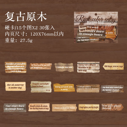 [2602-011] Vintage Text Collage Stickers 6 Styles