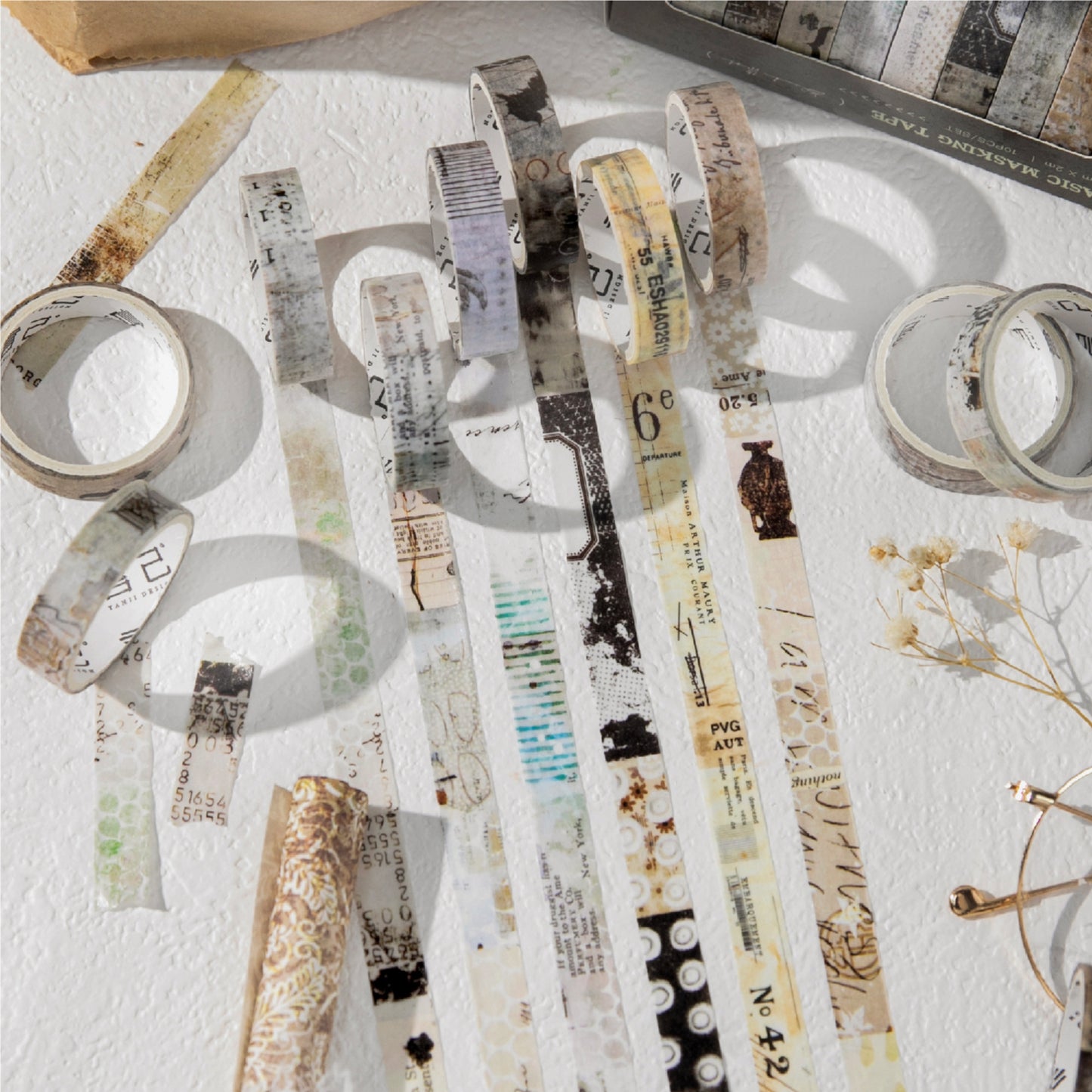 [2601-205] Vintage Life Washi Tape Set 10 Rolls 6 Styles