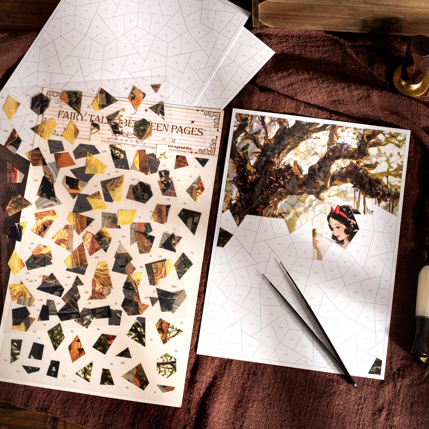 [2603-062] Vintage Fairy Tale Puzzle Stickers 4 Styles