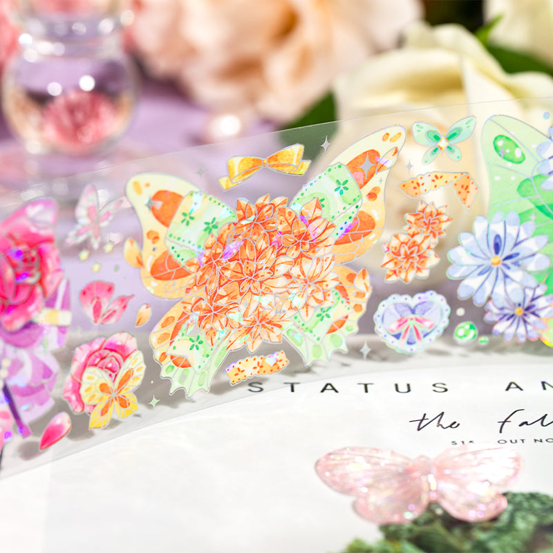 [2603-118] Butterfly Letter Iridescent PET Tape 4 Styles