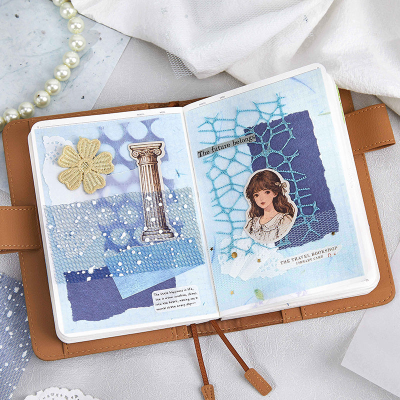 [2603-097] Romantic Textured Journal Collage Paper Pack 6 Styles