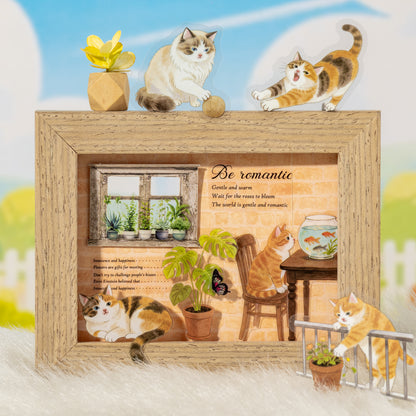 [2601-230] Cute Cat Adventure Series PET Sticker Pack Journal Decoration Materials 4 Styles