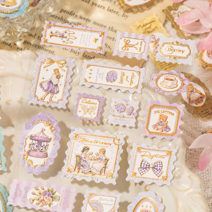 [2601-164] Stamp Tales – Gilded PET Vintage Labels (6 Designs)